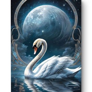 Tableau Cygne au clair de lune
