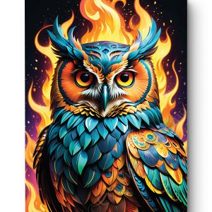 Tableau Hibou des flammes